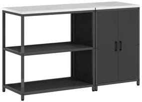 Konyhai Tároló Készlet polcokkal 2 pcs Fekete 150 x 50 x 92 cm