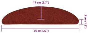 30 db piros öntapadó lépcsőszőnyeg 56 x 17 x 3 cm