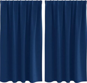 vidaXL Fekete Függöny Gyűrűkkel 2 pcs Sötét kék 140 x 140 cm