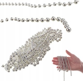 Karácsonyfa Füzér Ezüst Karácsonyfa Lánc Gyöngyök 500cm 5m