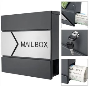 monzana® Postaláda 37x11x36,5 cm - antracit