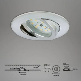 Briloner 7209-039 - 3 darabos LED készlet fürdőszobai süllyesztett lámpatest ATTACH LED/5W/230V IP23