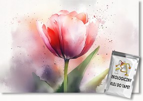 Fotótapéta Flizelina Akvarell Természet Virág Piros Tulipán 100x75 ragasztó