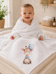 Textil tetra kifogó-törölköző Zsiráf mintával 140x140cm
