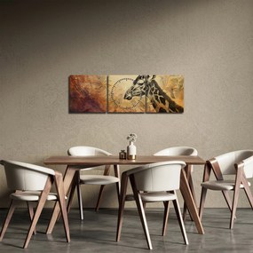 Kép - Zsiráf, festmény (órával) (90x30 cm)