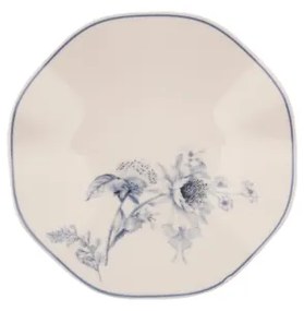 24 darabos étkészlet, fehér/kék, porcelán