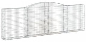 vidaXL 4 db íves horganyzott vas gabion kosár 400x30x120/140 cm