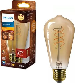 Fényerőszabályozható LED izzó VINTAGE Philips ST64 E27/7,3W/230V 2200K CRI 90