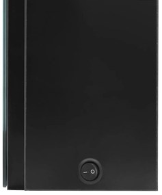 fényes fekete LED-es tükrös fürdőszobaszekrény 50 x 13 x 70 cm