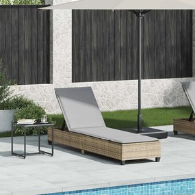 vidaXL bézs polyrattan napozóágy párnákkal 55x200x25,5 cm