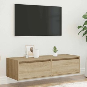 TV szekrény LED világítással sonoma tölgy 100X35,5x25 cm