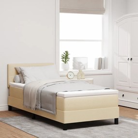 Box Spring Ágy Mattal Krém 90x200 cm Szövet