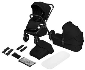 Lionelo - Kombinált 2 az 1-ben babakocsi MIKA PLUS Fekete ónix