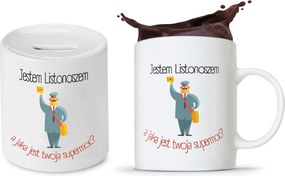 Postásnak Bögre Persely Szett Ajándék fényképes nyomtatással