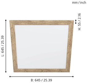 Eglo Piglionasso 99436 mennyezeti LED panel fa kerettel, 32W, 4000K, 4700 lm
