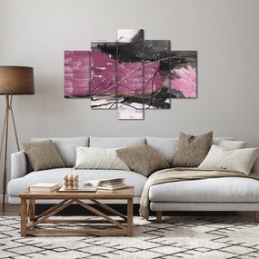 Kép - Rózsaszín-fekete absztrakció (150x105 cm)