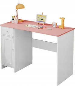 Íróasztal Fehér Fiókos Szekrény Lány Rózsaszín Loft Asztallappal Tágas