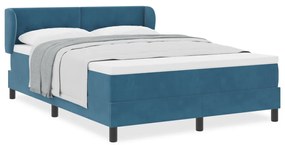 Boxspring Ágy Matraccal Sötétkék 140x200 cm Bársony