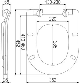 Sapho Sapho, EDITA WC-ülőke, SLIM, Soft Close, fehér, 1703-458