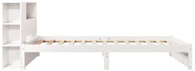 fehér tömör fenyőfa könyvespolcos ágy matrac nélkül 75 x 190 cm