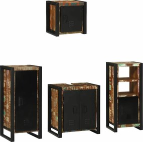 vidaXL Fürdőszoba bútor szett 4 pcs Szilárd Újrahasznosított Fa