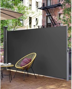 Oldalsó napellenző, napellenző erkélyre, teraszra, 160x400 cm, szürke