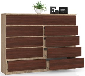 Komód Kurtinaitis 10SZ (szonoma tölgy + wenge). Akció -15%. 1069401