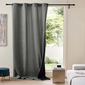 Antracitszürke kordbársony termo függöny 140x260 cm Madison – douceur d'intérieur