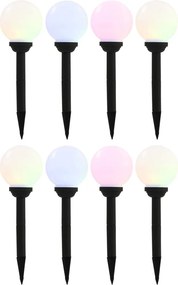 vidaXL 8 db napelemes kültéri LED gömblámpa 15 cm RGB