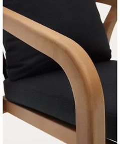 Fekete-natúr színű étkezőszék szett 4 db-os Malaret – Kave Home