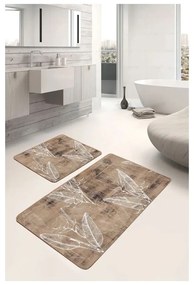 Barna bársony fürdőszobai kilépő szett 2 db-os 60x100 cm – Mila Home