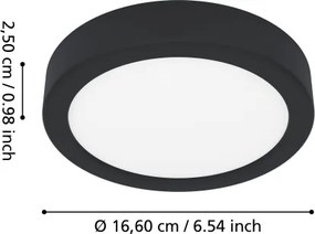 Eglo 901324 - Fürdőszobai LED mennyezeti lámpatest FUEVA LED/7,5W/230V Ø16,6cm IP44 fekete