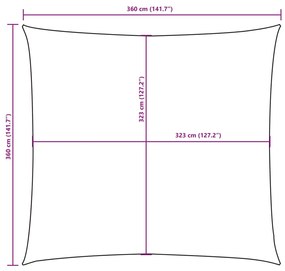 sárga négyzet alakú oxford-szövet napvitorla 3,6 x 3,6 m