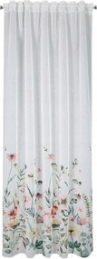 Függöny 140x270 Dolly fehér zöld virágok kész szalag Eurofirany