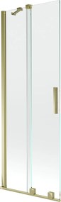 Mexen Velar, 2 szárnyas eltolható kádparaván 70 x 150 cm, 8mm átlátszó üveg, arany fényes profil, 896-070-000-01-50
