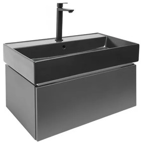 SAT Feel Fürdőszobaszekrény mosdóval 80x30x46 cm antracit SATFEEL80ANTU3B