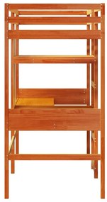 viaszbarna tömör fenyő galériaágy-keret matrac nélkül 75x190 cm