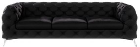 Fekete bársony kanapé 243 cm Chelsea – Ropez
