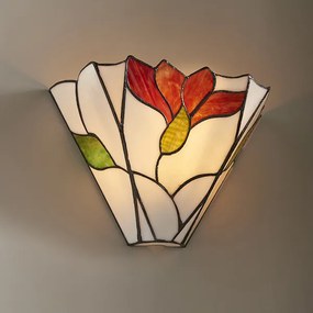 Endon klasszikus tiffany fali lámpa botanica matt fekete sokszínű end63964