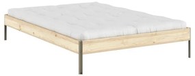 Natúr színű borovi fenyő franciaágy ágytámla nélkül, ágyráccsal 160x200 cm Core – Karup Design