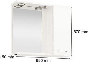 Ruben 65 fürdőszoba bútor felsőszekrény Sonoma tölgy