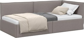vidaXL Sarokágy keret fejtámlával Tópszínű 80 x 200 cm szövet