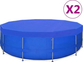 vidaXL 2 db kör alakú polietilén medencetakaró 540 cm 90 g/m²