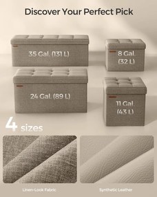 Tárolós ülőke, összecsukható pad, 38 × 110 × 38 cm, tevebarna színben