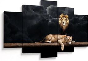 Kép - oroszlán és a nőstény oroszlán a felhőkben (150x105 cm)