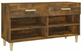 füstös tölgyszínű szerelt fa cipősszekrény 102 x 35 x 55 cm