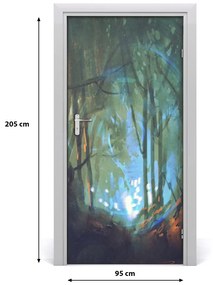 Ajtómatrica misztikus erdő 95x205 cm