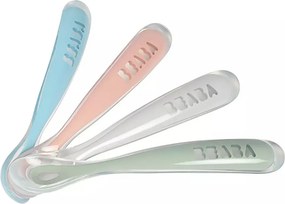 Béaba Ergonomikus Szilikon Hosszú Kiskanál szett - 4 db - Eukaliptus