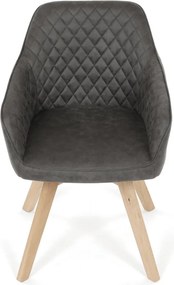 Jídelní židle, černá, látka vintage, DCH-435 BK3