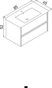 Side mosdószekrény, 85 cm – TR785PNC1203